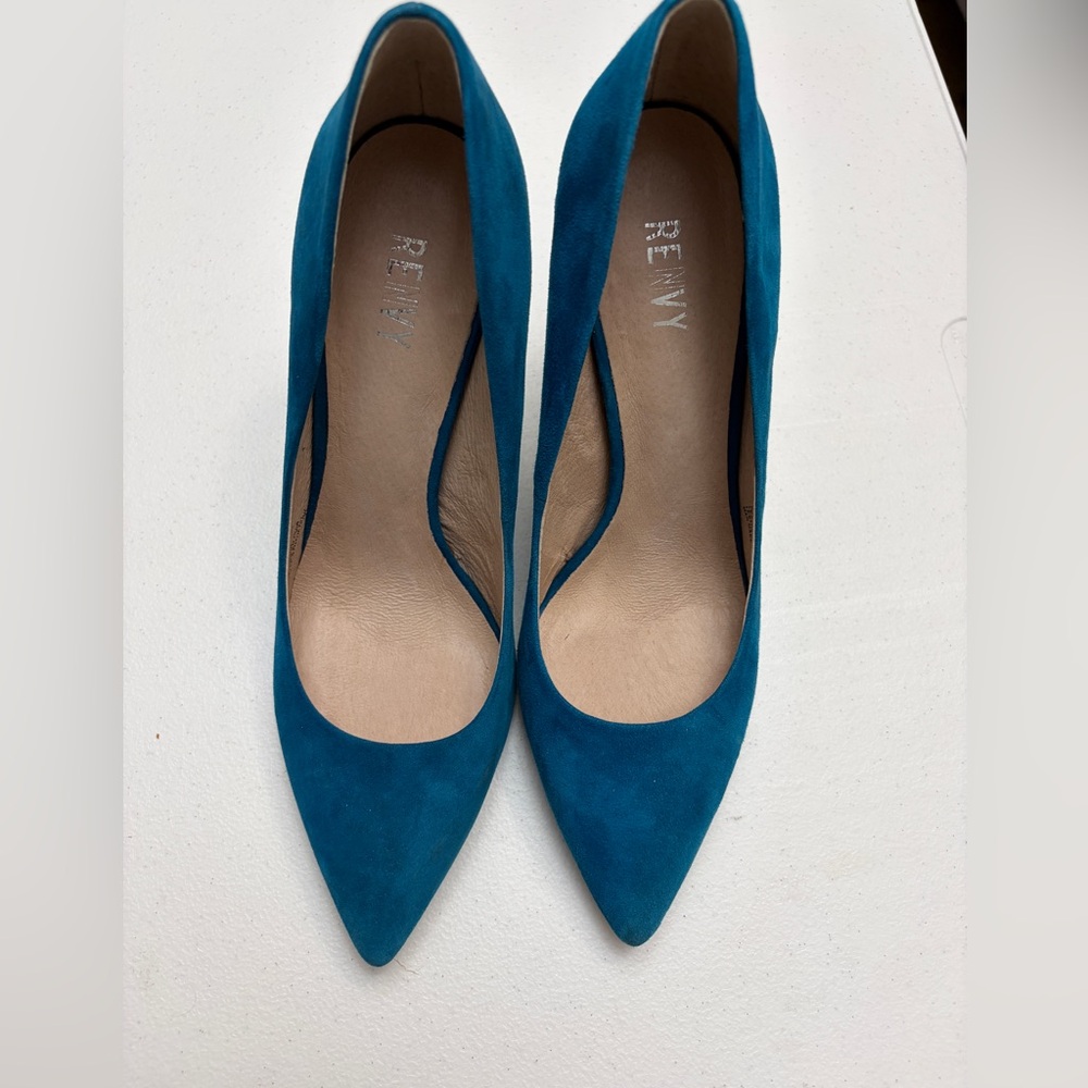 Renvy Teal Suede Women's Heels